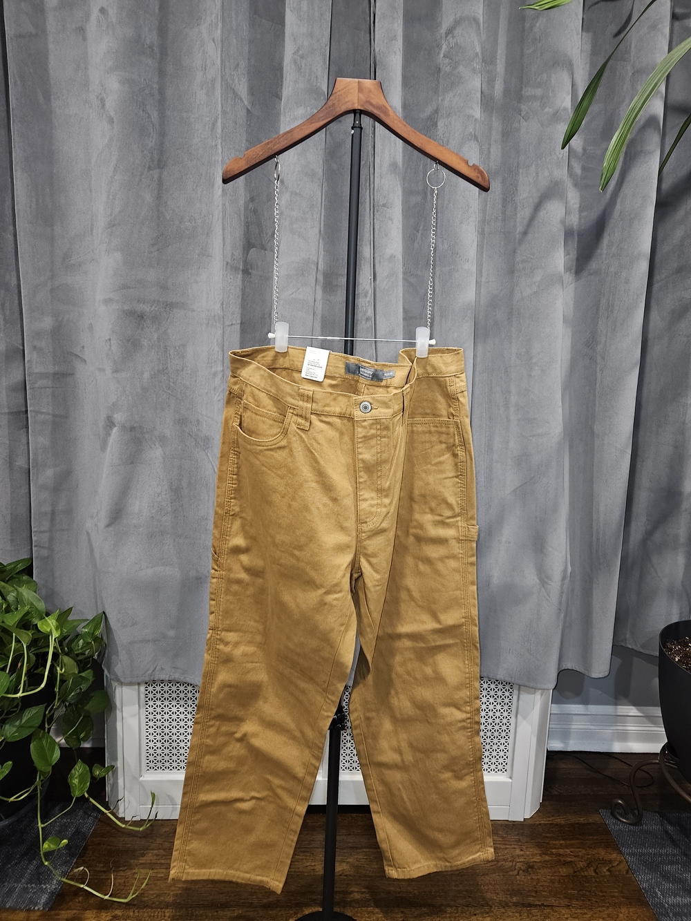 2 Pair Men's Carpenter Straight-Leg Work Pants in Mustard